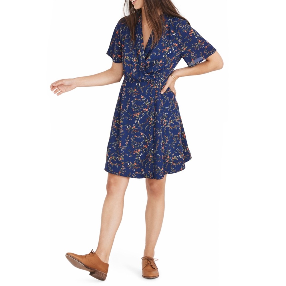 MADEWELL Amaranth Wrap Dress in Moonless Floral